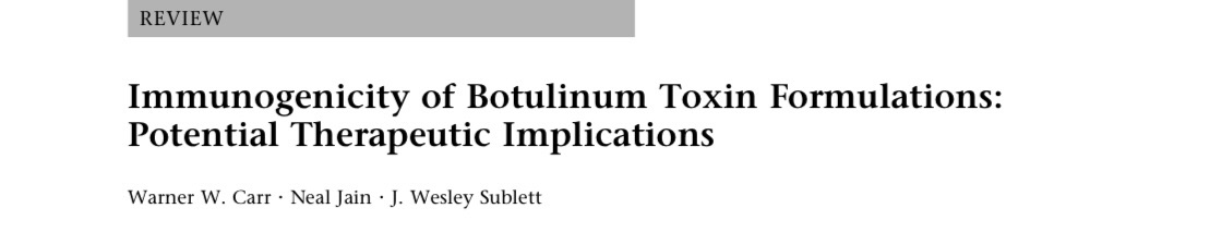 Capa do artigo: Imunogenicidade das formulações de toxina botulínica